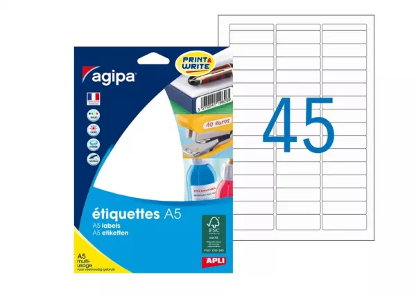 720 ETIQUETTES AGIPA A5 12.8x38mm