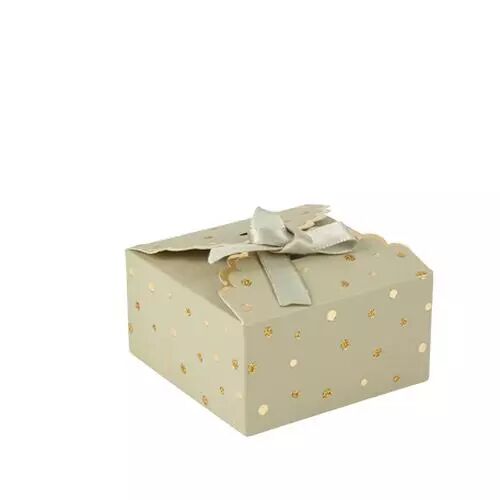 8 Contenants Festonn�s Jolis Pois Papier Vert Saug