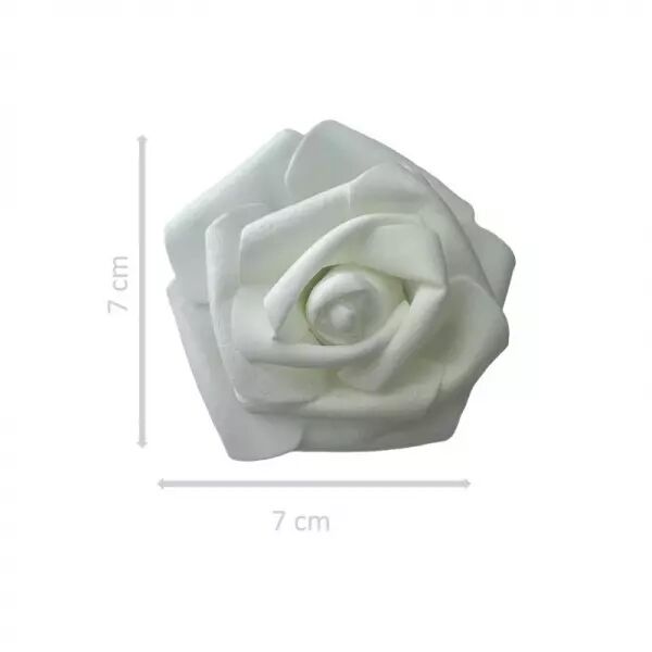  8 Roses EVA 7 CM Blanches