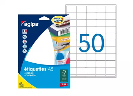 800 ETIQUETTES AGIPA A5 19x25