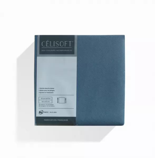 800 Serviettes Intiss� 40x40 BLEU ORAGE