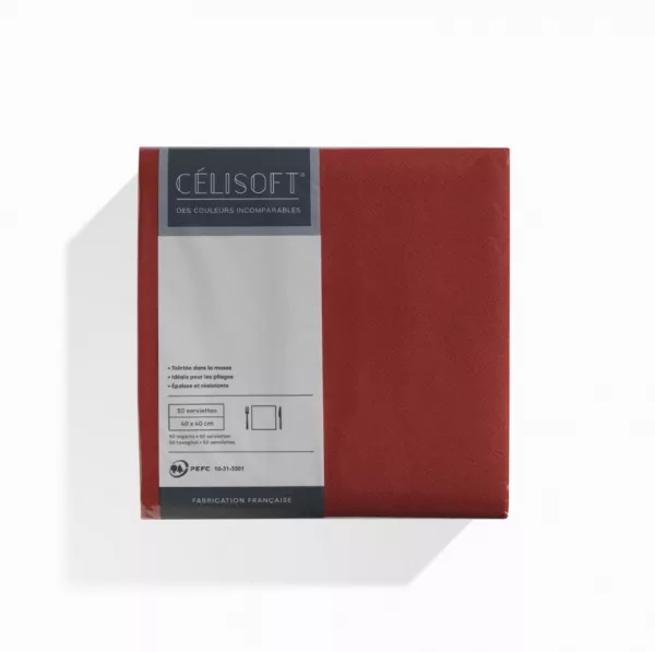 800 Serviettes Intiss� 40x40 BORDEAUX