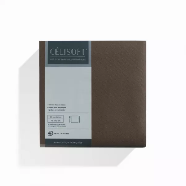 800 Serviettes Intiss� 40x40 CHOCOLAT