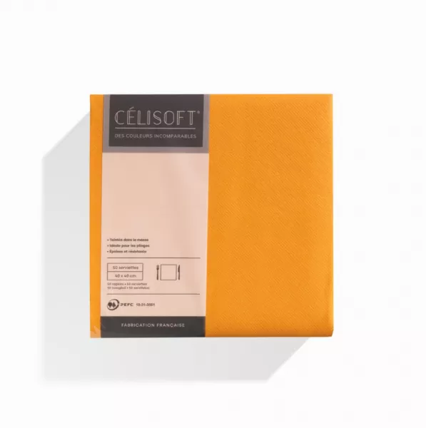 800 Serviettes Intiss� 40x40 MANDARINE
