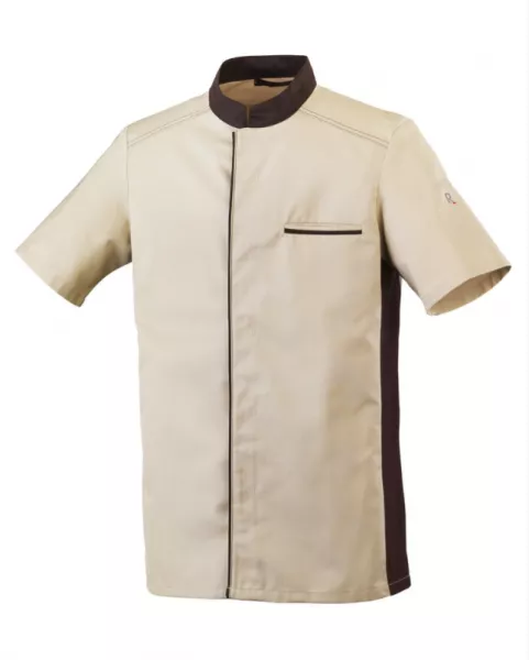 ABAX VESTE MANCHE COURTE ECRU MOKA