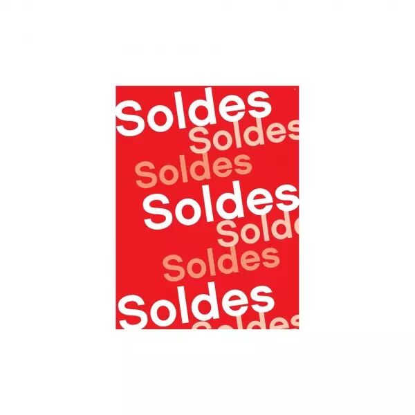  Affiche rouge/impression blanche \ Soldes\  60x80 cm