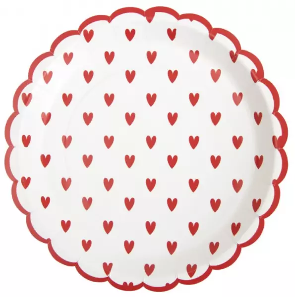 ASSIETTES FESTONNEES PETITS COEURS 23CM  X 8