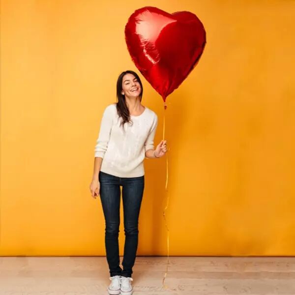 Ballon COEUR rouge foil XL 90 cm