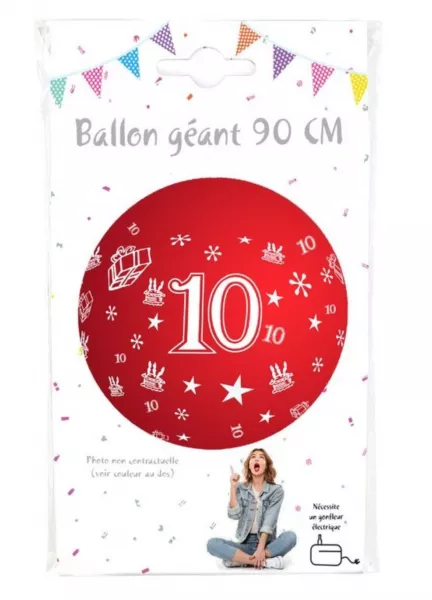 Ballon g�ant  90cm Chiffre 10 /CO36384
