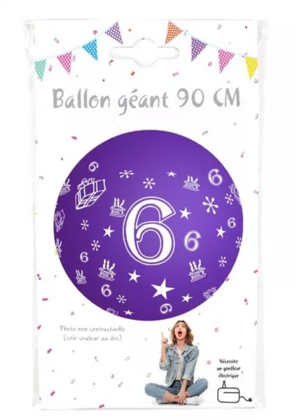 Ballon g�ant  90cm Chiffre 6  /CO36380