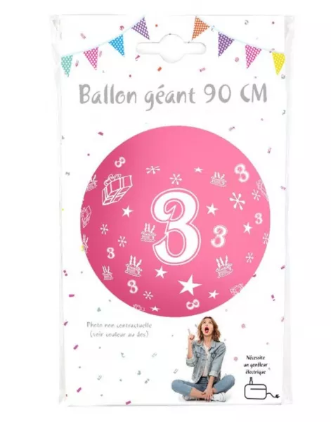 Ballon g�ant 90cm Chiffre 3 /CO36377
