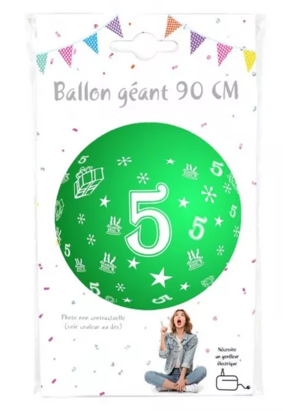 Ballon g�ant 90cm Chiffre 5 /CO36379
