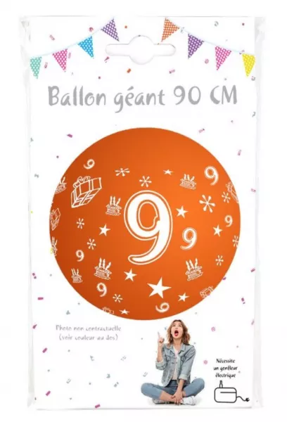 Ballon g�ant 90cm Chiffre 9 /CO36383