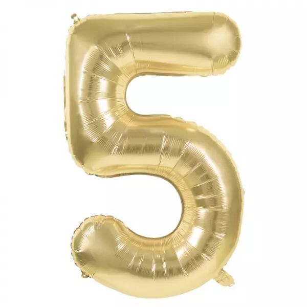 BALLON MYLAR CHIFFRE 5 OR 86CM