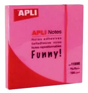 BLOC NOTES 75X75 ROSE FLUO