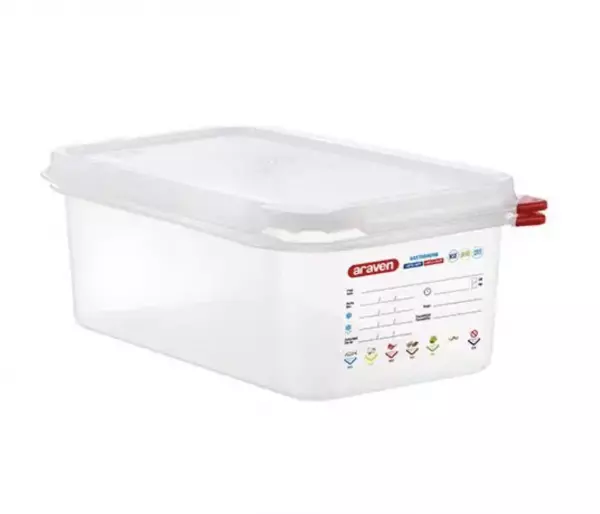 BOITE HERMETIQUE PP GN1/4 150MM 2,8 L TRANP