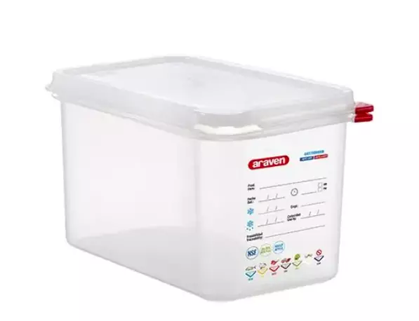 BOITE HERMETIQUE PP GN1/6 100MM 4,3 L TRANP