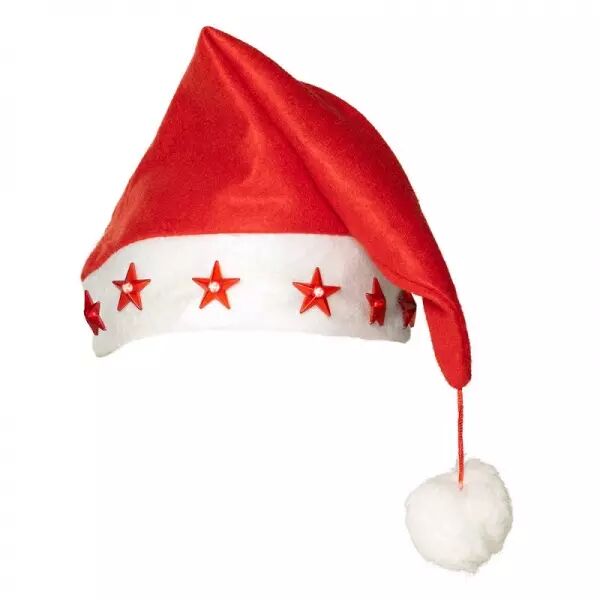 BONNET PERE NOEL ETOILES LUMINEUSE + PILES