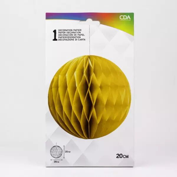 Boule alv�ol�e Jaune diam�tre 20cm