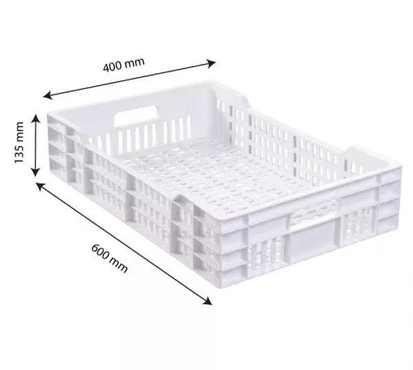 CAISSE AJOUREE 600X400 25 L BLANC