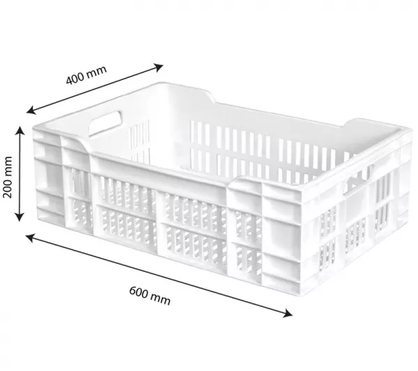 CAISSE AJOUREE 600X400 40 L BLANC