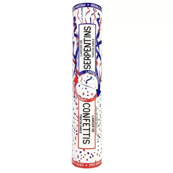 Canon DUO manuel. serpentins confettis bleu blanc rouge
