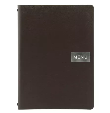 CARTE MENU 100% CUIR agglom�r�- couleur noire format A4