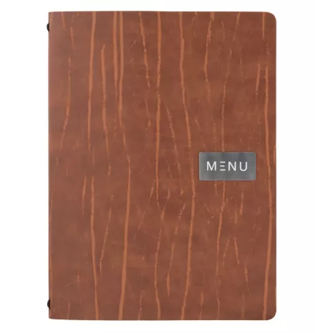 CARTE MENU 100% CUIR agglom�r�- couleur RUGA  format A4