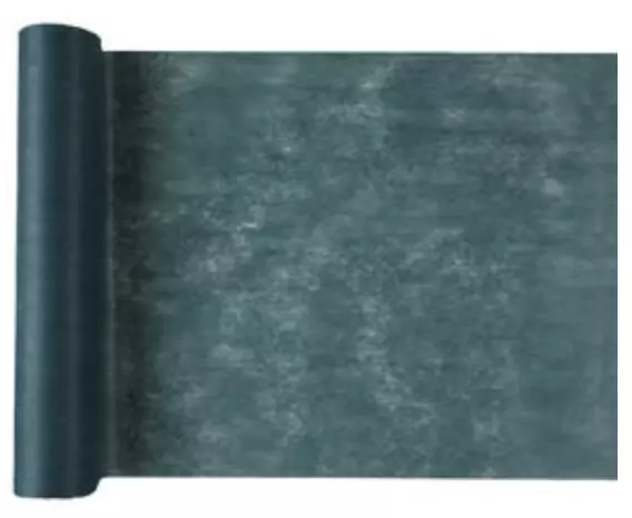 CHEMIN DE TABLE INTISSE BLEU CANARD 10M