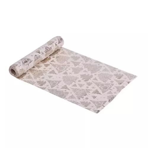 Chemin de Table Jolis Sapins Effet Lin 28cmx3m