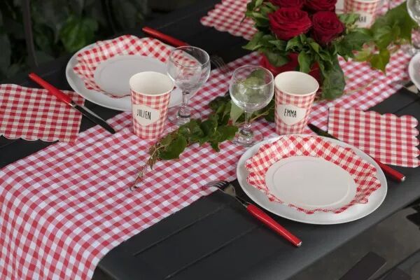 CHEMIN DE TABLE VICHY ROUGE 