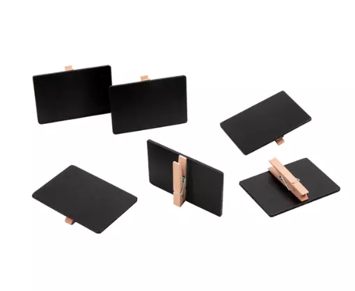 CLIPS RECTANGULAIRES TABLEAU 6x9 CM NATUREL BOIS (6 UNIT�)