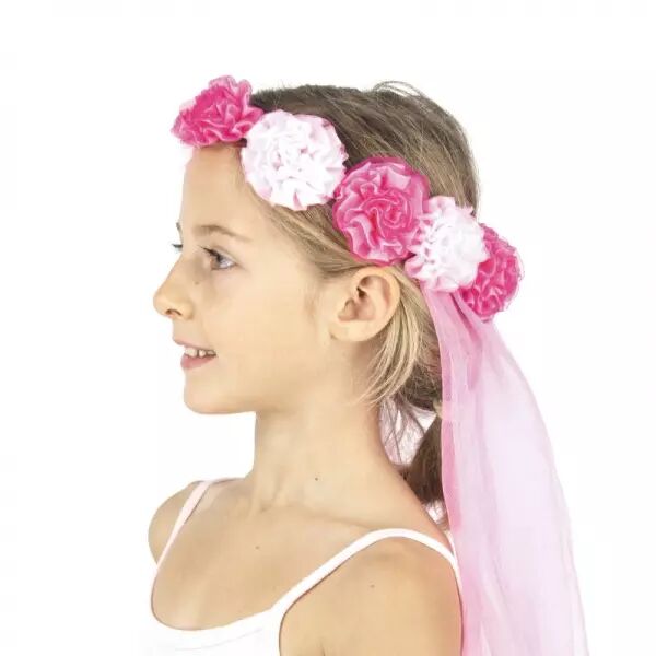 COURONNE DE FLEUR AVEC VOILE	