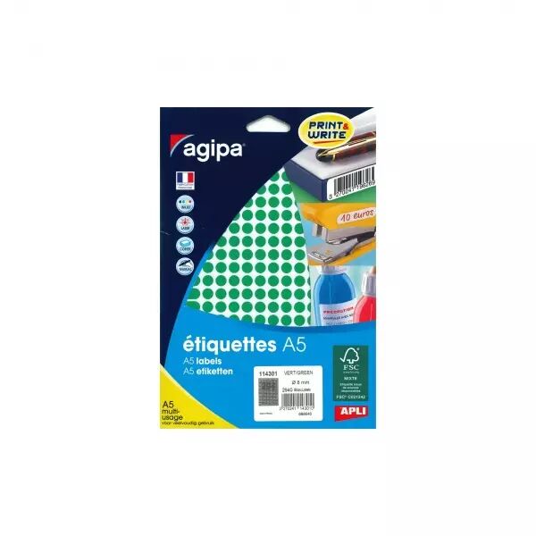 Etiquettes Agipa A5 D8 VERT