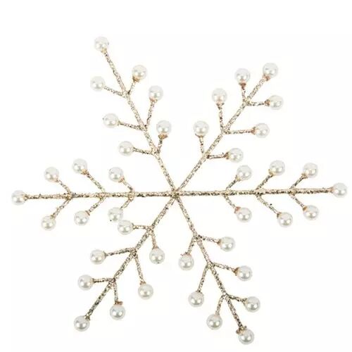 Flocon Le Glitter Perles Nacr�es et Paillettes Champagne 21,5cm