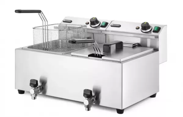 FRITEUSE MASTERCOOK 2X8L AVEC ROBINET 2X3500W