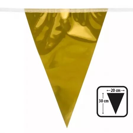 Guirlande de fanions m&eacute;tallique or (10 m)