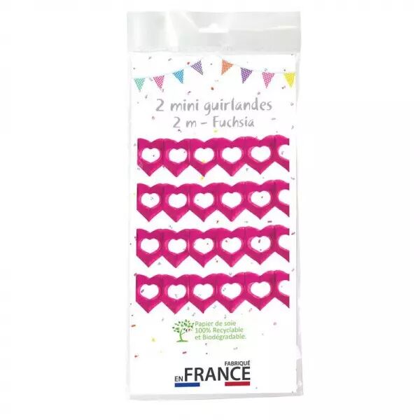 GUIRLANDE DEUX COEURS 4M FUSHIA