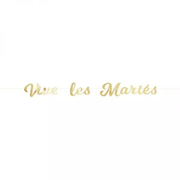 GUIRLANDE LETTRES VIVE LES MARIES OR