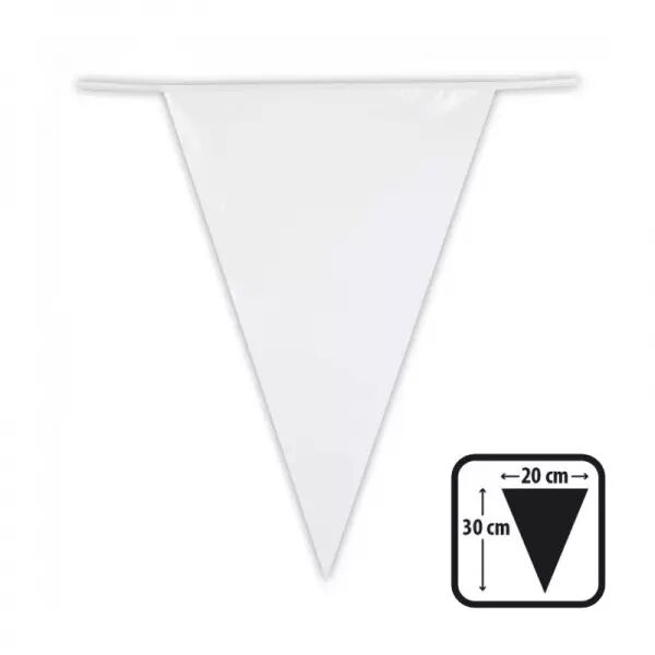 Guirlande PE 20 fanions 30x20 BLANC