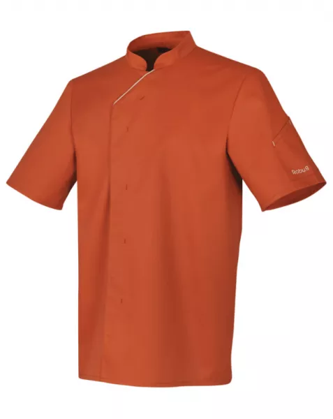 HARTI MANCHE COURTE VESTE TERRACOTTA ECRU