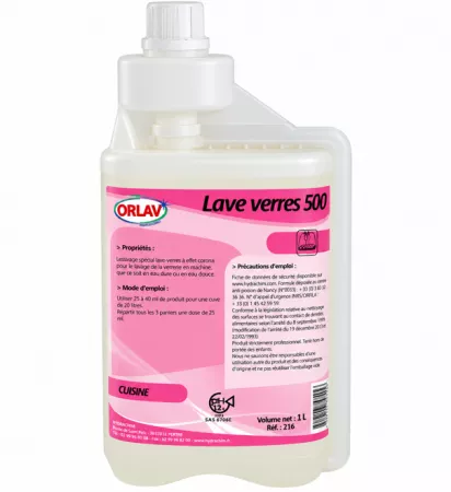 LAVE VERRES ORLAV 500 BIDON 1L DOSEUR