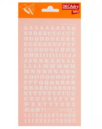 LETTRES TRANSFERT BLANCHES  6 MM - 1FEUILLE