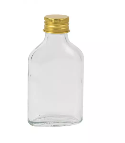 Mignonnette L�o Verre Transparent et Bouchon en M�tal 5,4x11x2,7cm - 70ml
