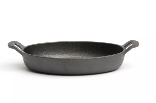 MINI PO�LE OVALE EN FONTE  2  POIGNETS 18X12.6 CM