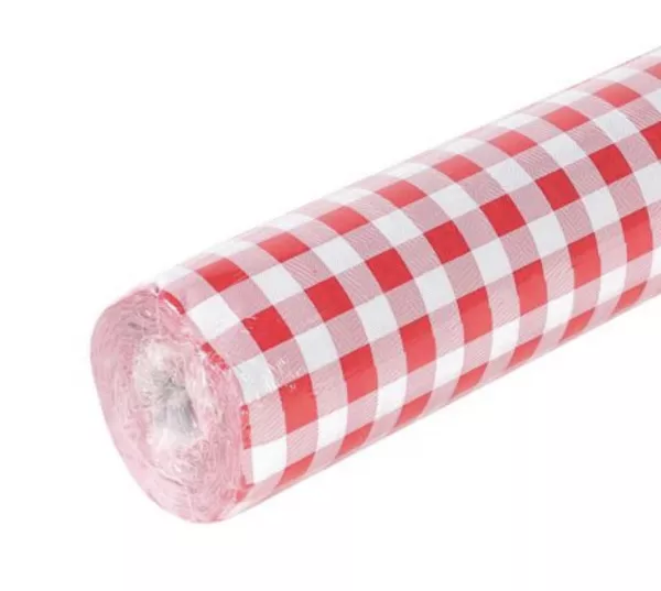 Nappe Toile de Lin 1.18x6m VICHY ROUGE