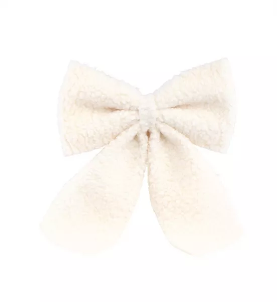 NOEUD FOURRURE BLANC