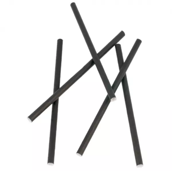 PAILLES DROITES COCKTAIL �0,60x14 CM NOIR PAPIER (3000 UNIT�)
