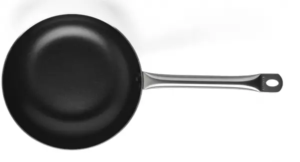 PO�LE PROFOND ALUMINIUM MANCHE EN INOX AVEC REV�TEMENT ANTI-ADH�SIF  4MM. 32 CM � VULCANO