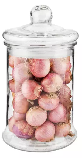 POT POUR STOCKER CYLINDRIQUE 4350 � 19x34 CM  TRANSPARENT VERRE